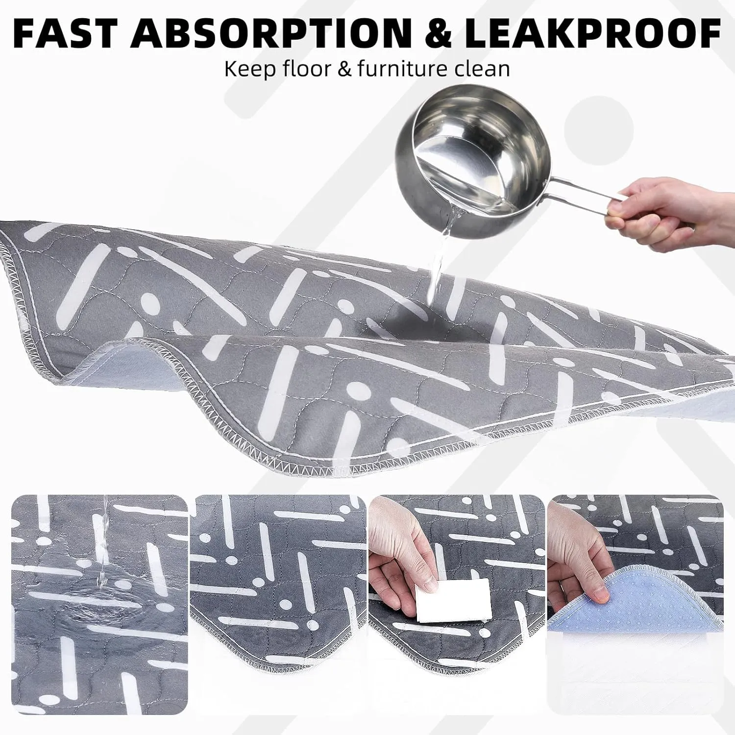 PUPTECK Reusable Dog Pee Pads Washable - Waterproof Puppy Potty Training Pads Whelping Mat, Fast Liquid Absorbing Non-Slip Pet 36" x 41"