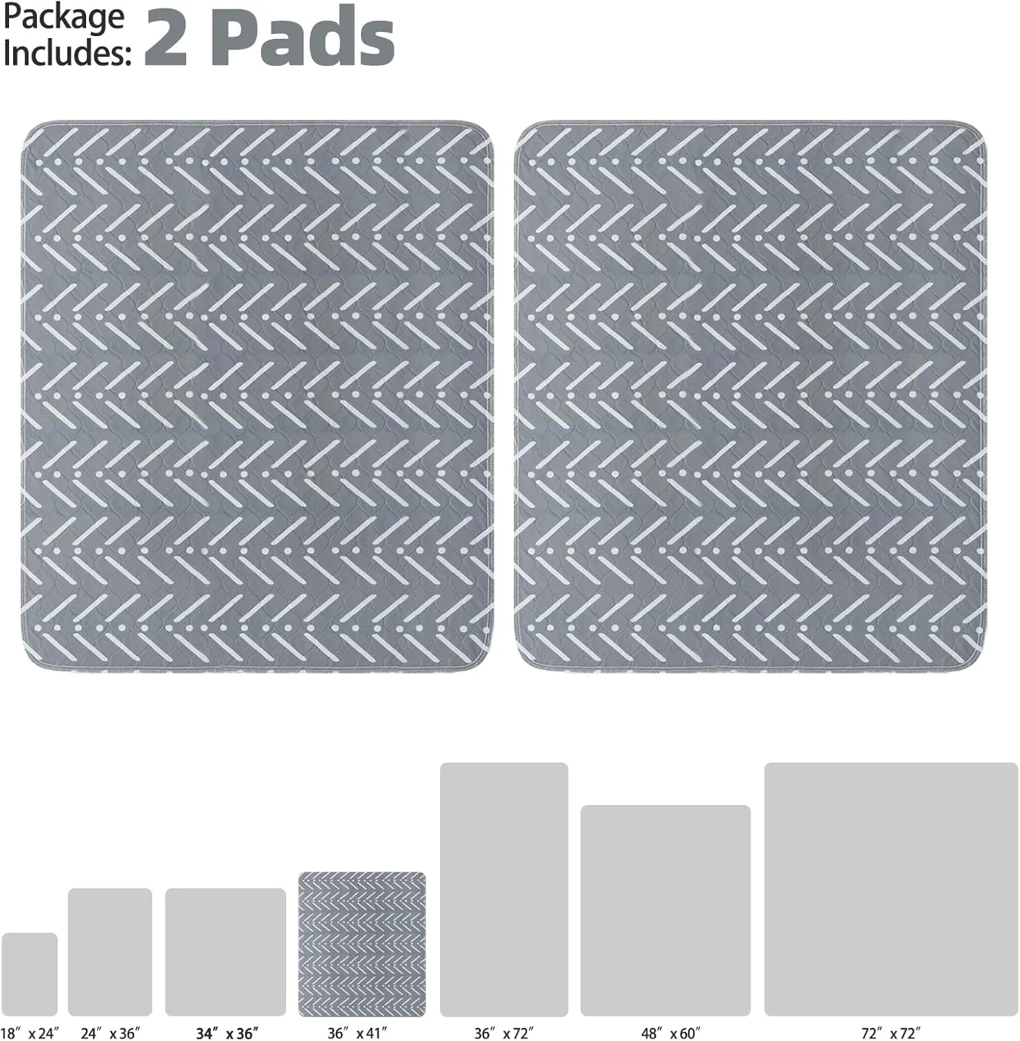 PUPTECK Reusable Dog Pee Pads Washable - Waterproof Puppy Potty Training Pads Whelping Mat, Fast Liquid Absorbing Non-Slip Pet 36" x 41"