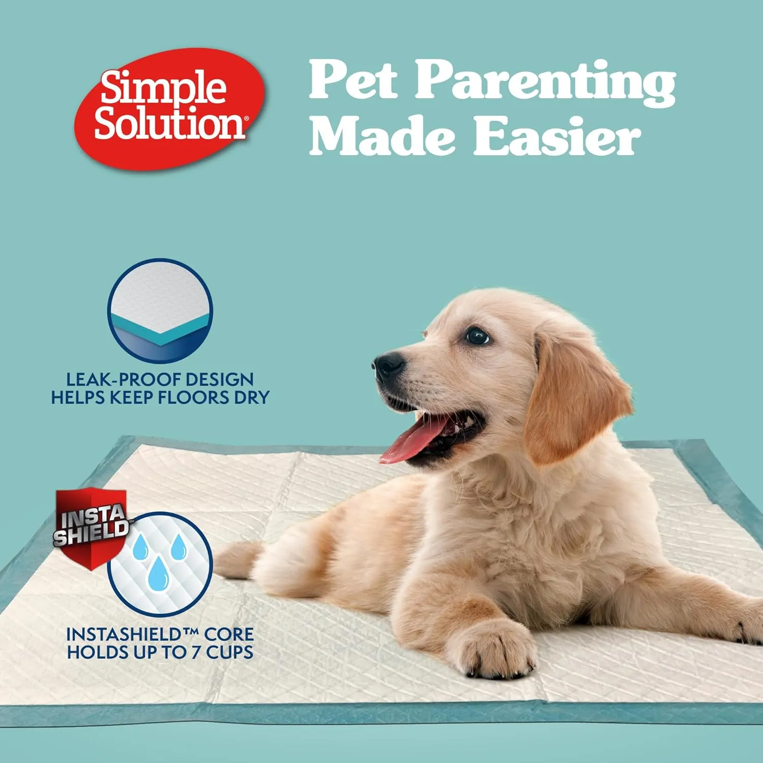 Simple Solution Extra Large Puppy Training Pads  Leak-Proof Disposable Pee Pads for Dogs with Incontinence  Absorbent with Odor Control  28 x 30 Inches  200 Count