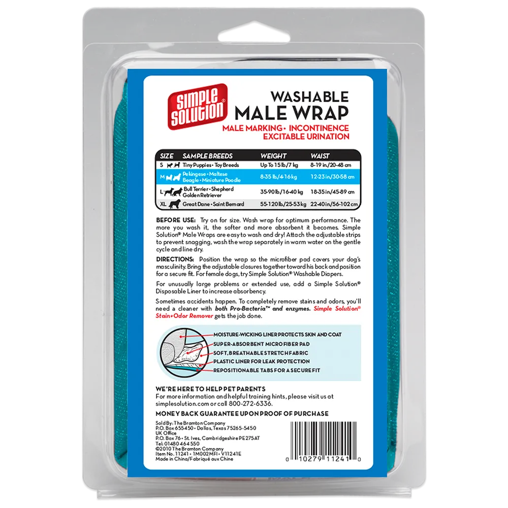 Simple Solution Washable Male Wrap Size Medium