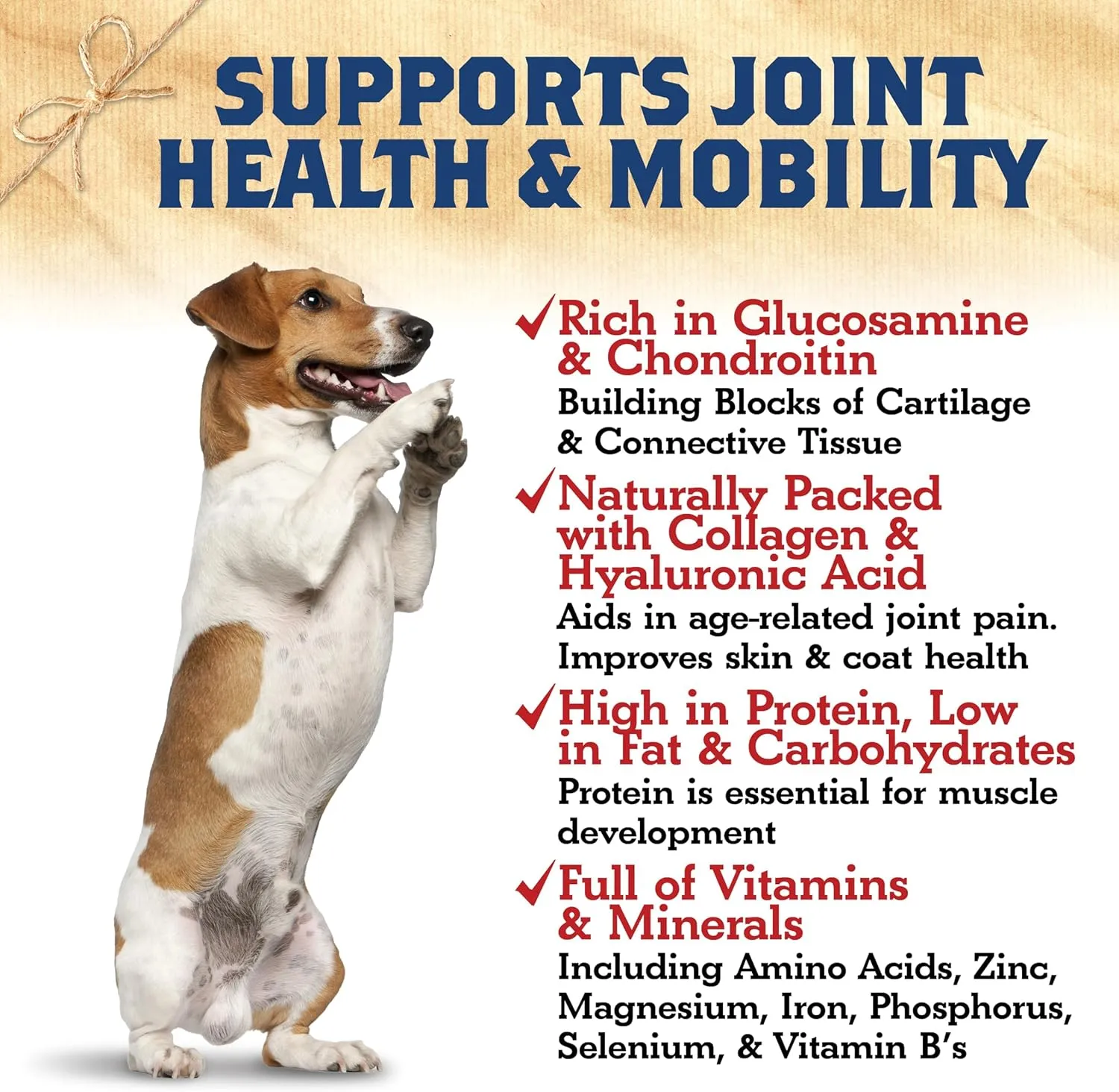 Turkey Tendons for Dogs Made and Raised in USA, All-Natural Chews for Small and Large Breeds, Single-Ingredient Treat, Healthy No Hide Dog Chews (8 oz)