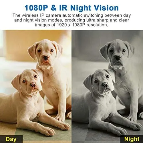VIDEN WiFi IP Camera 1080P, Security Camera Pet/Dog/Elder/Baby Camera Monitor, with Night Vision/Motion Detection/Two-Way Audio, Works with Android/iOS[New 2019]
