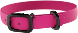 Waterproof Dog Collar - Durable, Comfortable and Adjustable Outdoor Dog Collar with Wear Resistant Buckle and ID Tag Ring for Large Dogs by Nuvuq (Pink, Large)