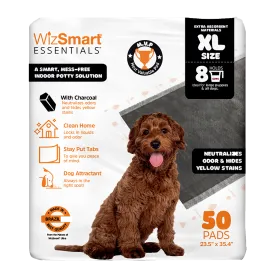 Wizsmart Essentials Dog Pee Pads Charcoal XLarge (XL 50 Ct)